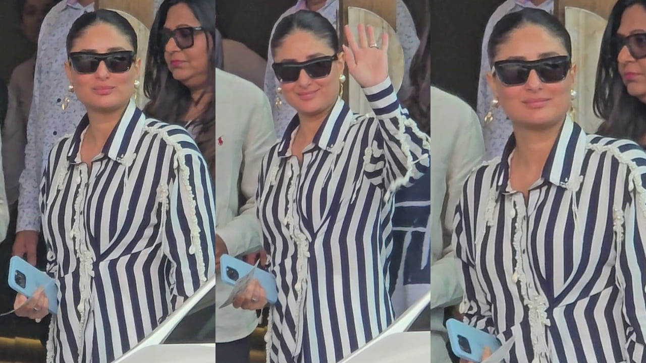 Kareena Kapoor Khan’s black and white airport look is masterclass in effortless styling with unexpected detail. PC: Varinder