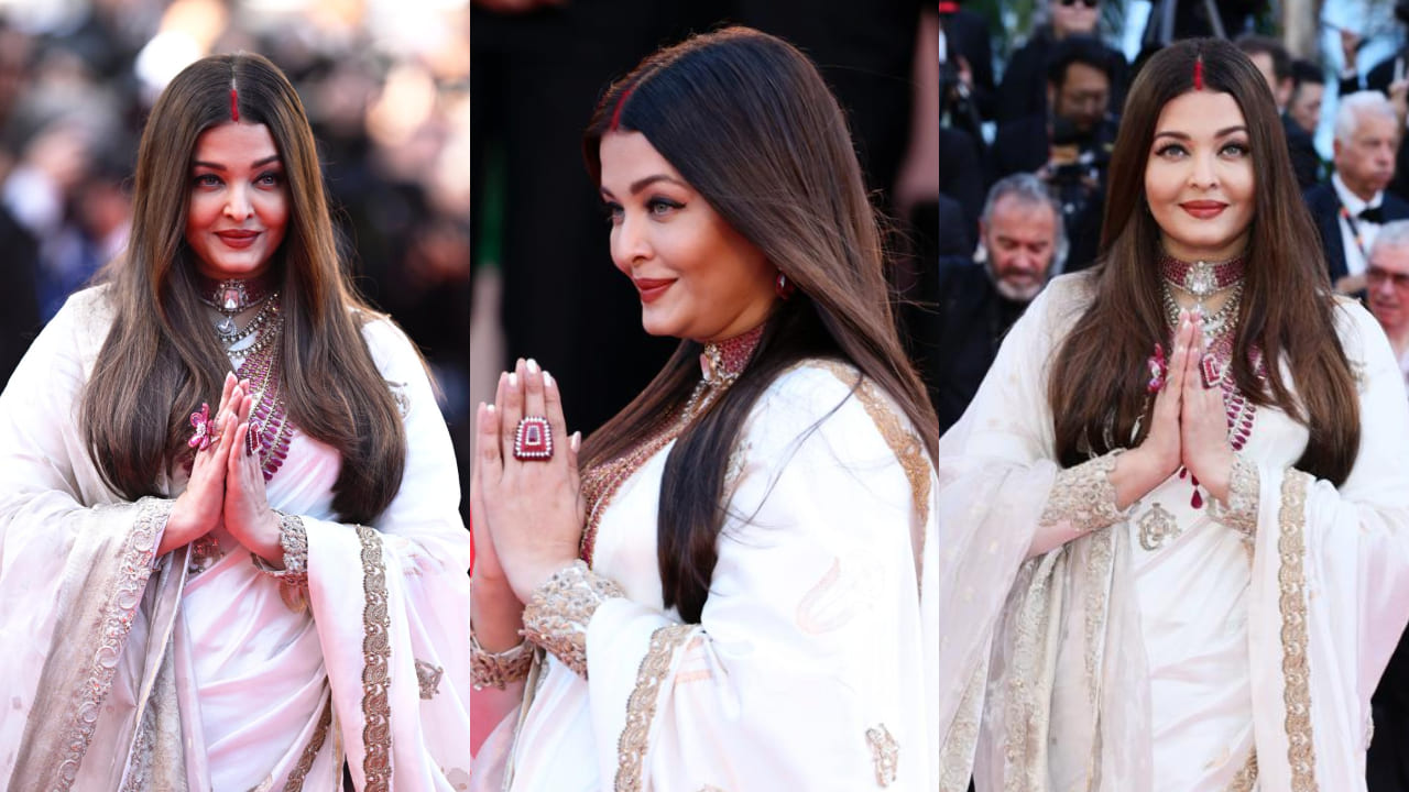 Aishwarya Rai Bachchan wears Manish Malhotra saree and sindoor at Cannes Film Festival red carpet, proves she's queen