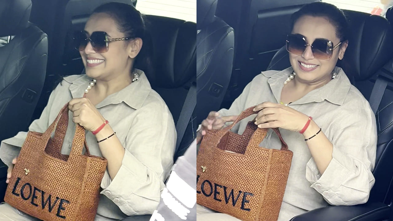 Rs 1.36 Lakh bucket Bag to Rs 63,000 sunglasses: Decoding Rani Mukerji’s off-duty look. PC: APH Images