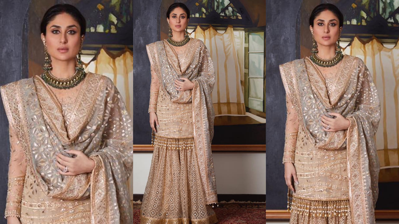 5 celeb-inspired short kurti and gharara looks for wedding season. PC: Tiana Kamte, Sukriti Grover IG, Black Box Creatives, Sara Ali khan IG, Ritika Mirchandani IG