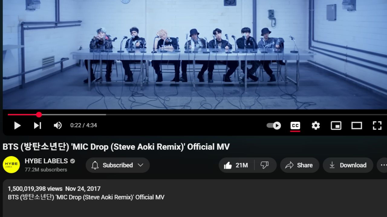 Snap From MIC DROP REMIX: Credits HYBE LABELS