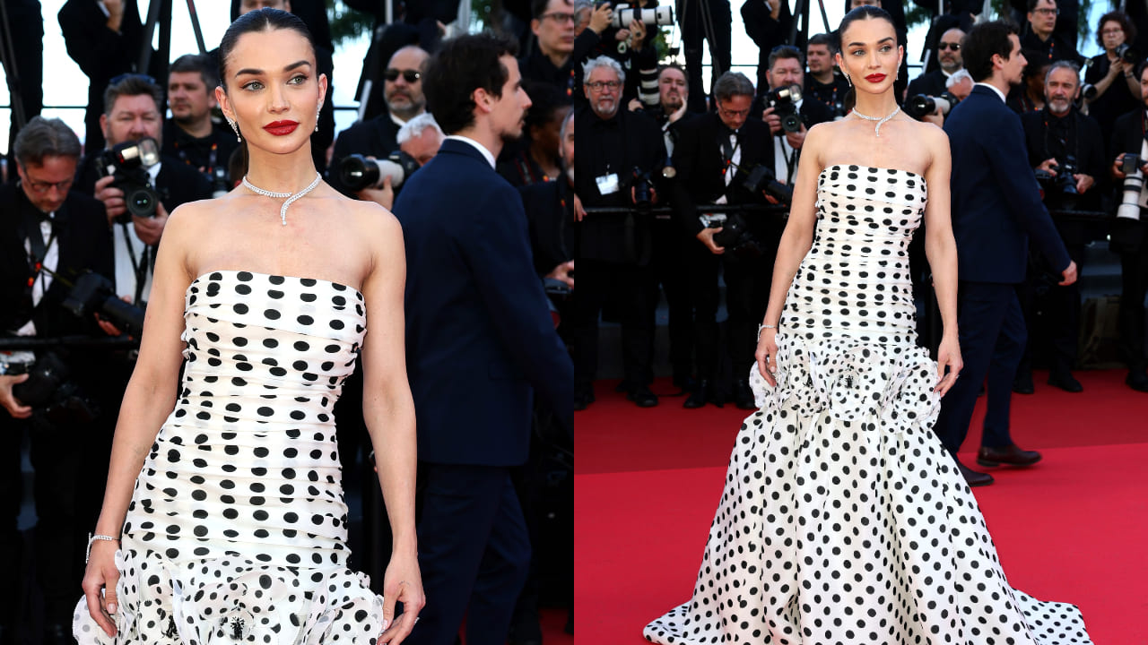 Cannes Film Festival 2025: Amy Jackson's look in Carolina Herrera's polka dot dress is mix of vintage print and modern style