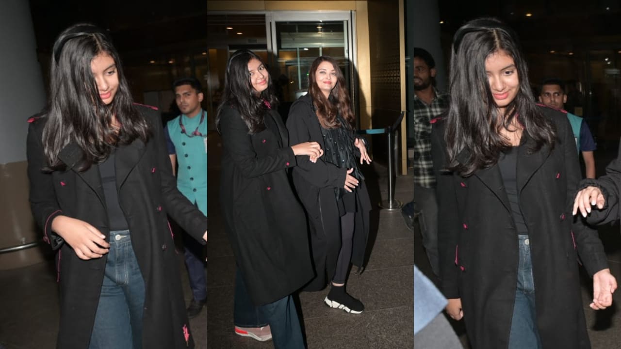 Aishwarya Rai Bachchan and Aaradhya serve mother-daughter goals as they twin in black outfits at Mumbai airport