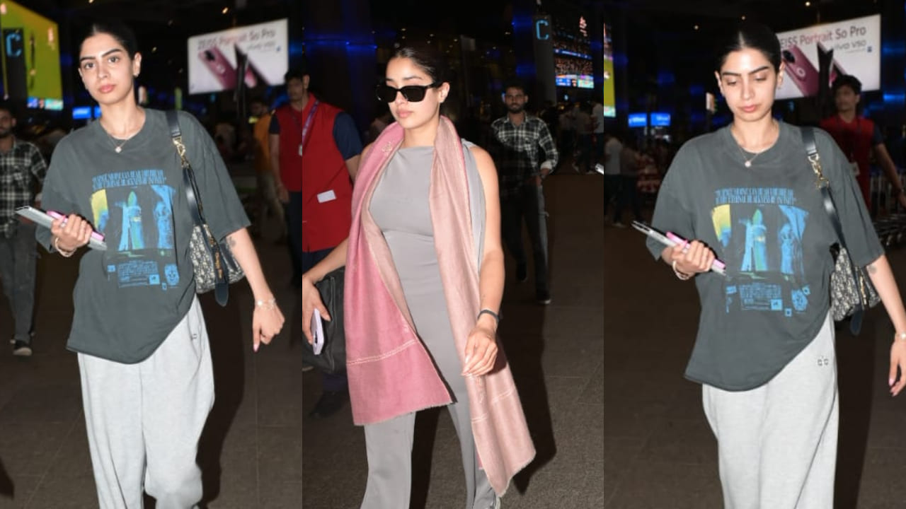 Sisters Janhvi Kapoor and Khushi Kapoor rock matching shoes with two differently styled airport looks