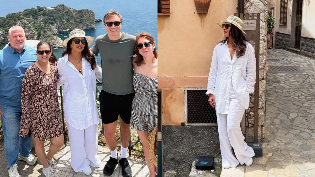 Priyanka Chopra chooses all-white for her bright summer vacation with hat and sunglasses