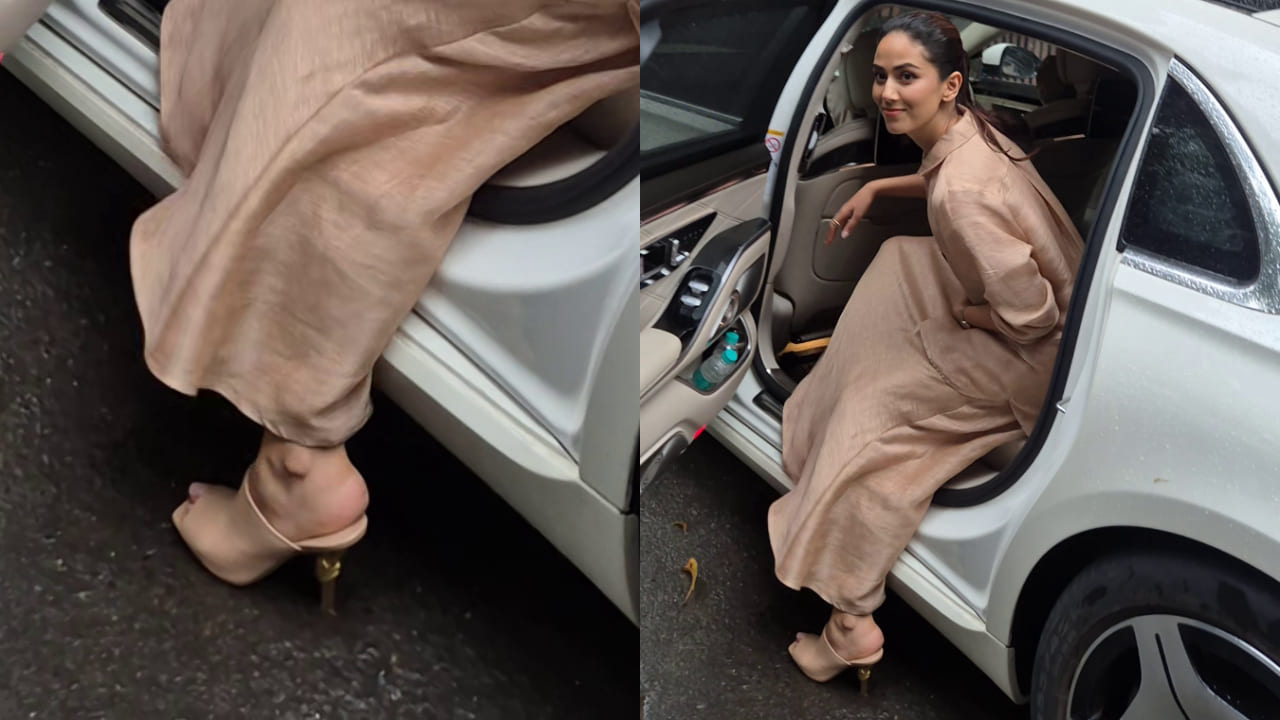 Mira Rajput wears Rs 1,38,000 heels in Mumbai rains with linen outfit and we call it a brave fashion move. PC: Varinder