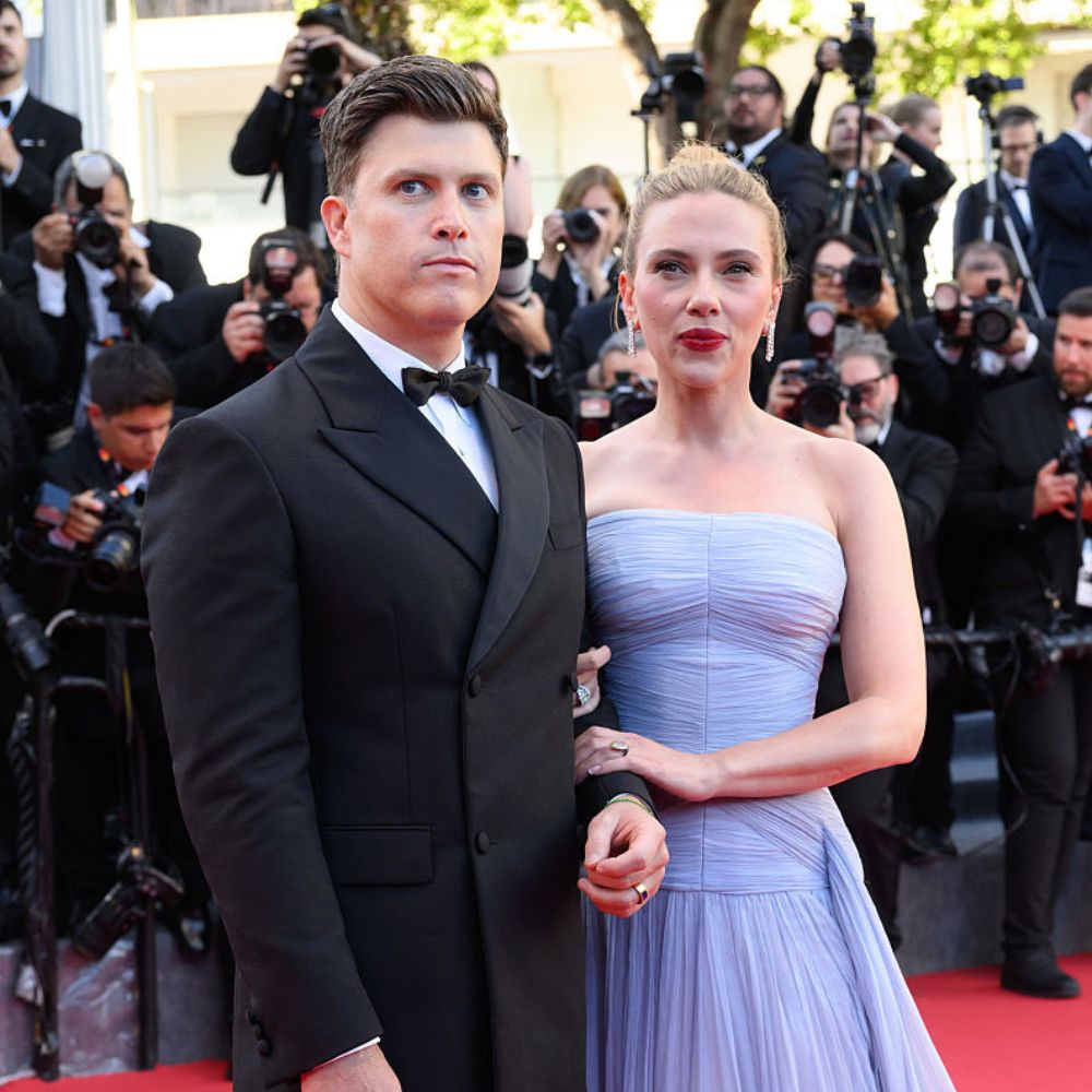 Colin Jost and Scarlett Johansson