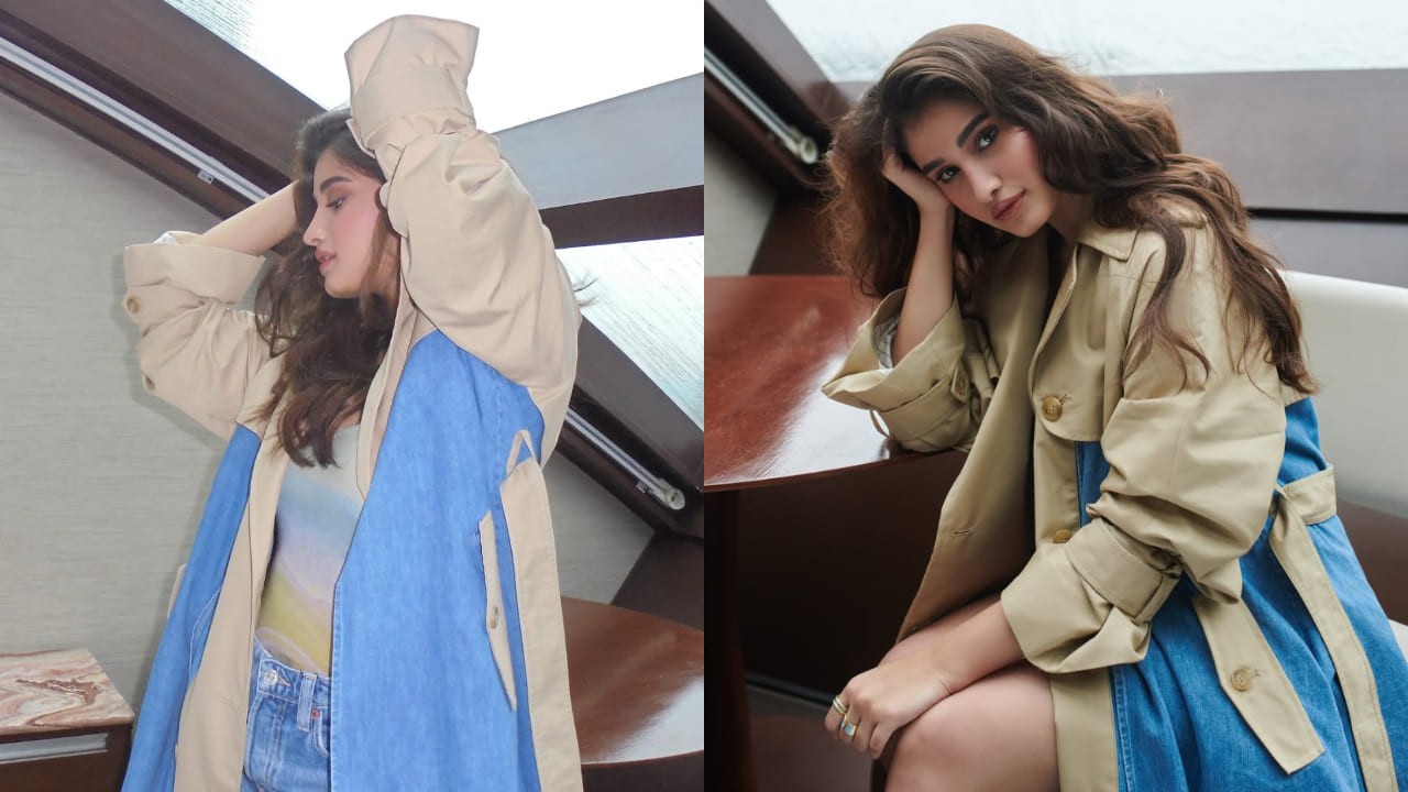 Rasha Thadani serves Gen Z look in Rs 80,000 trench coat, bold top and shorts. PC: Vaishnav Praveen 