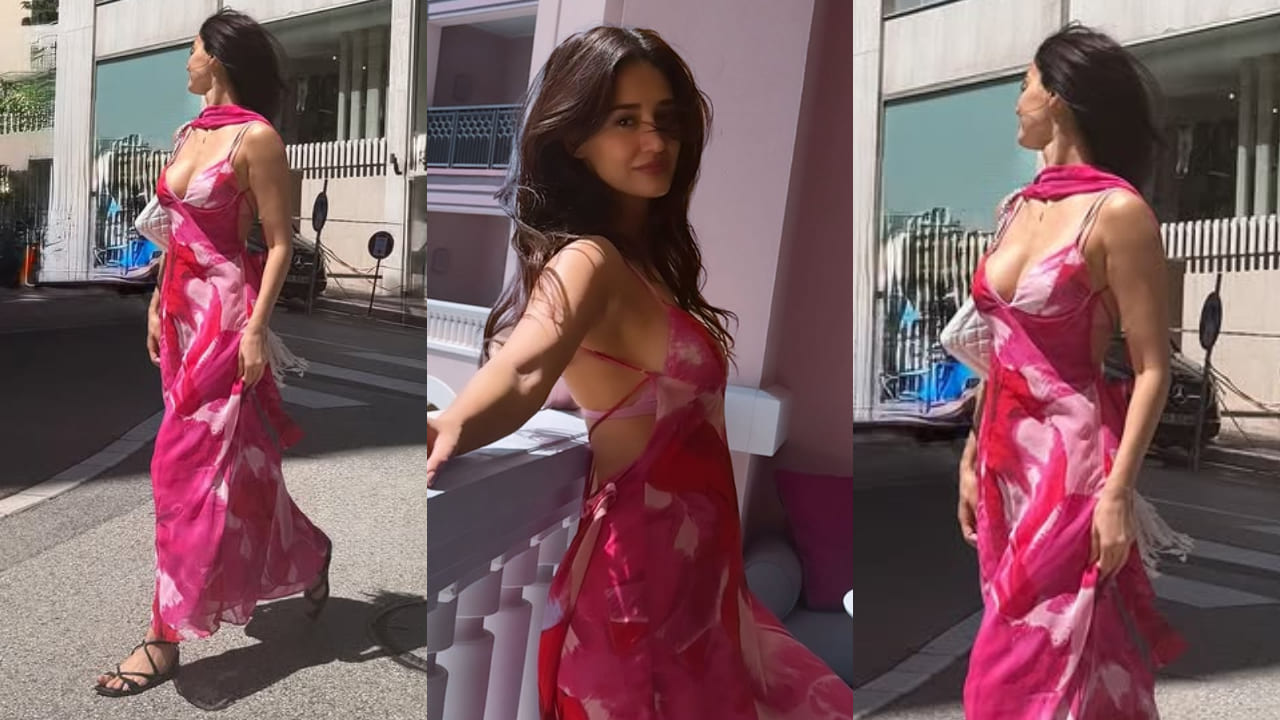 Disha Patani styles HOT pink backless dress with bralette for sun-soaked outing . PC: Disha Patani IG