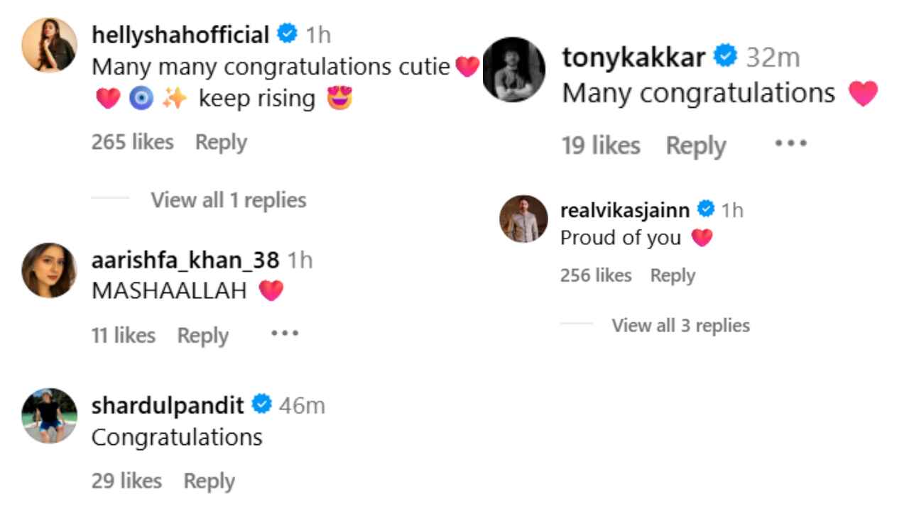 Here are comments by celebrities who congratulated Reem