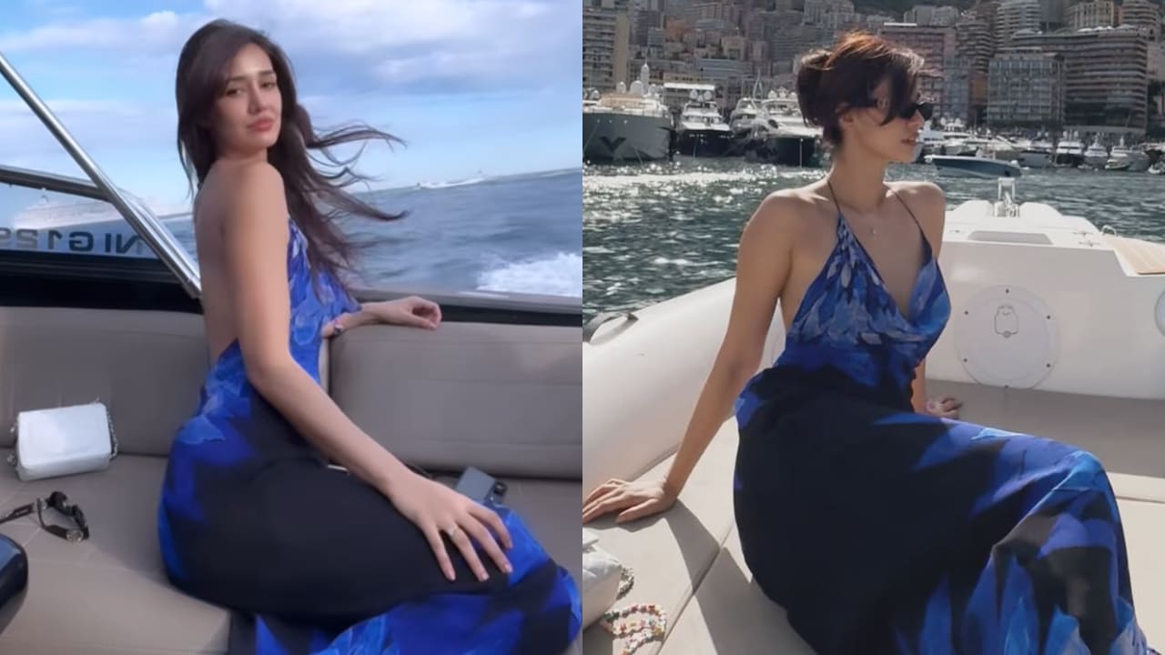 Disha Patani rocks in Monaco with Rs 18,397 blue maxi and white backless mini—her hotness is limitless