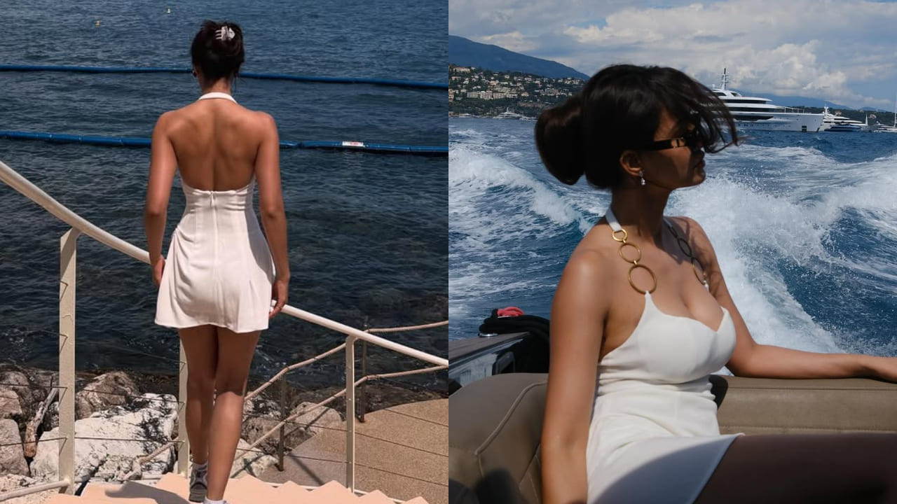 Disha Patani rocks in Monaco with Rs 18,397 blue maxi and white backless mini—her hotness is limitless