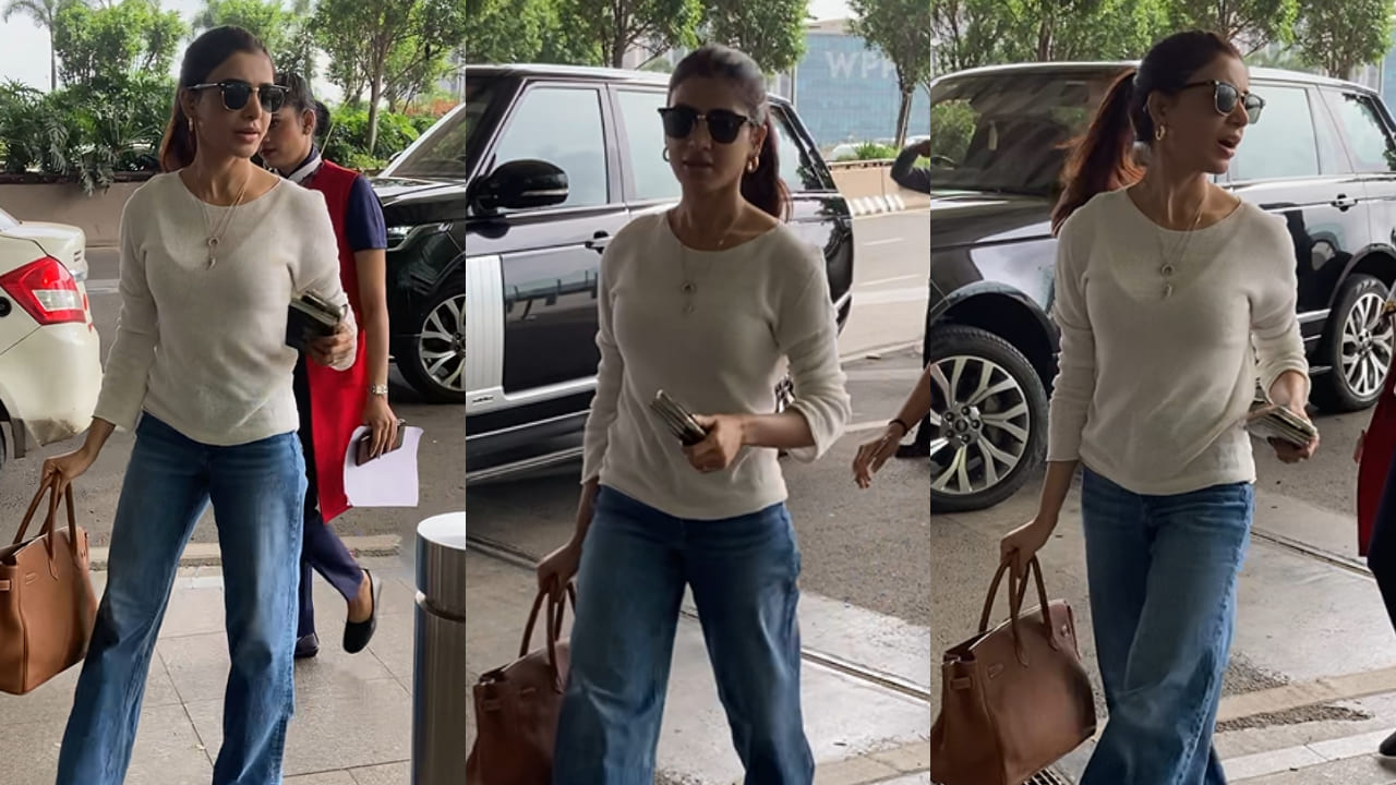 Samantha Ruth Prabhu styles Rs 28,66,364 Hermès bag with denim jeans, getting her travel fashion right at airport