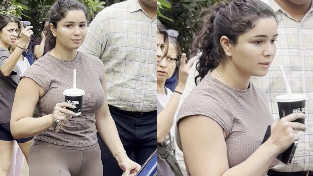 Sara Tendulkar steps out for morning coffee wearing Rs 10,000 taupe top and yoga pants. PC: Varinder Sara Tendulkar