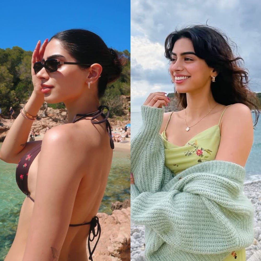 Khushi Kapoor channels both CUTE-HOT girl energy at vacation in bikini and pastel green maxi with floral nail art