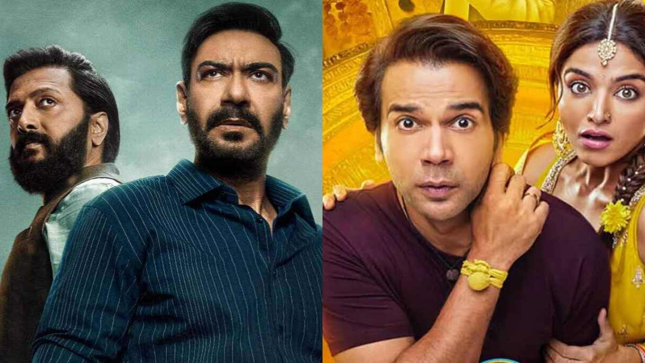 Picture Courtesy: Panorama Studios/Maddock Films Ajay Devgn, Riteish Deshmukh, Rajkummar Rao, Wamiqa Gabbi