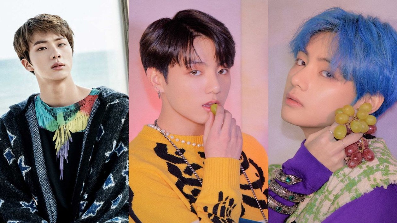 Jin(L), Jungkook (M), V(R): Credits BTS X Jin(L), Jungkook (M), V(R): Credits BTS X