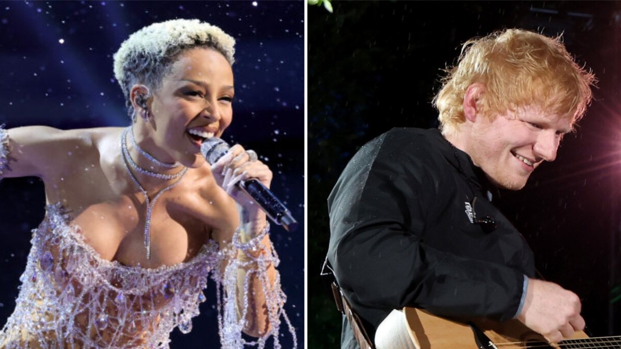 L- Doja Cat, R- Ed Sheeran (PC: Getty Images) Getty Images