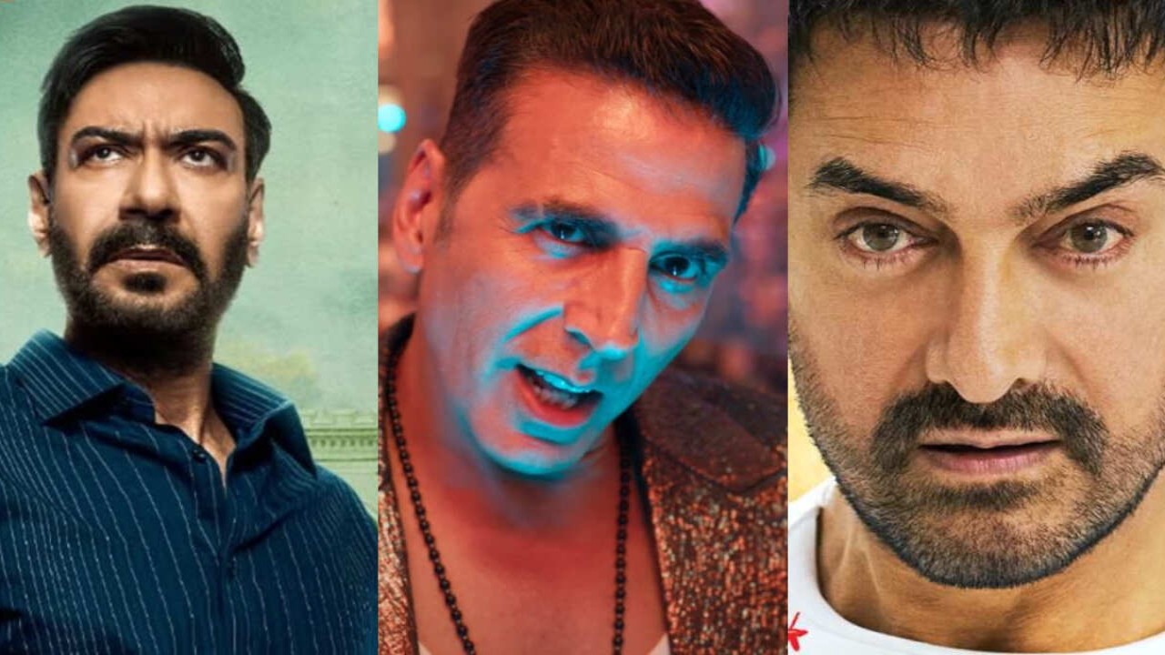 Despite Raid 2 showing encouraging signs at the box office, it is a wait and watch for upcoming releases (Credit: T-Series, NGE, AKP) Ajay Devgn, Akshay Kumar, Aamir Khan
