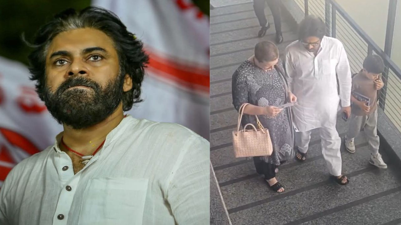 Watch: Pawan Kalyan and wife Anna Lezhneva spotted with son Mark Shankar first time after fire accident