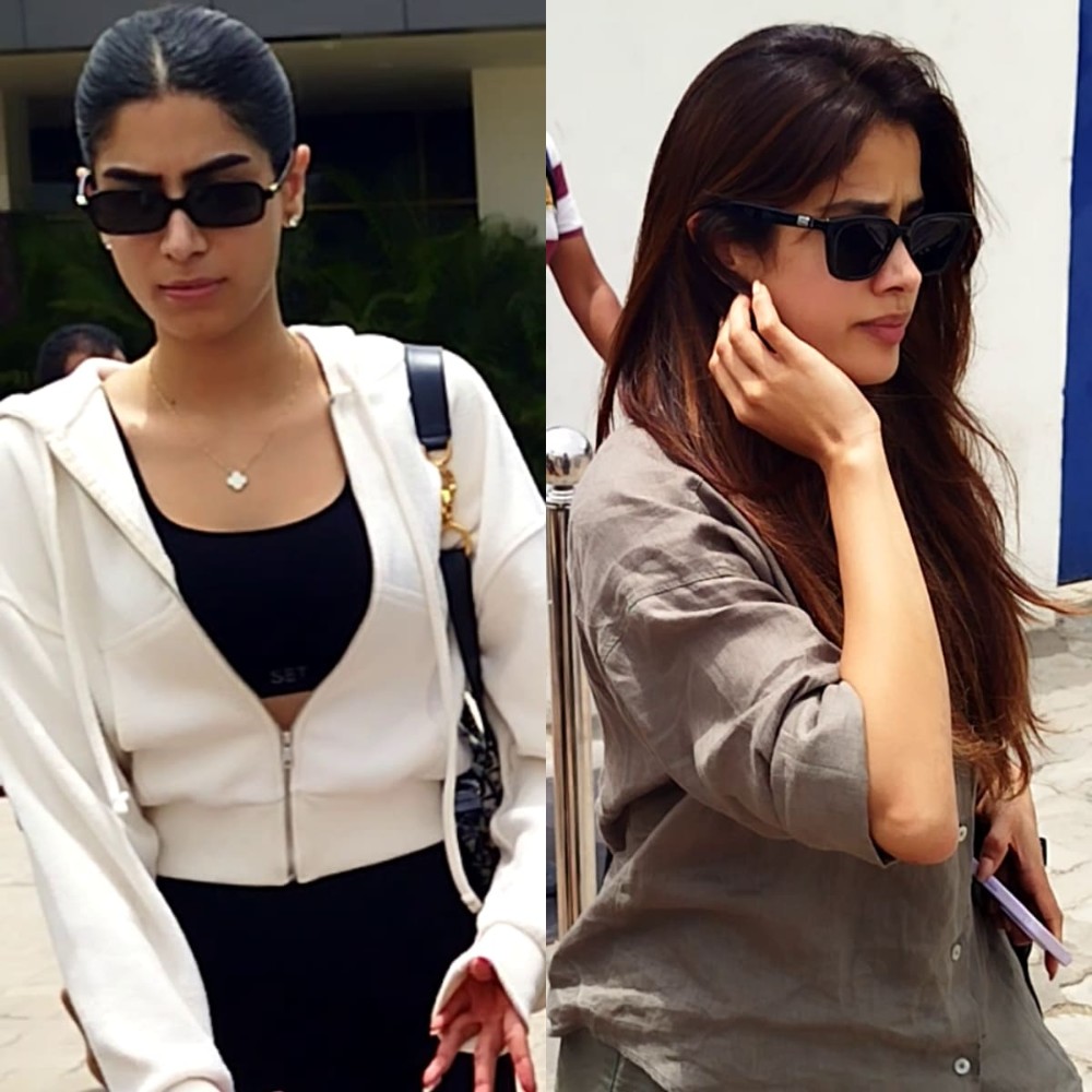 Janhvi Kapoor and Khushi Kapoor serve opposite airport fashion looks, carry Dior bag worth Rs 4,95,000