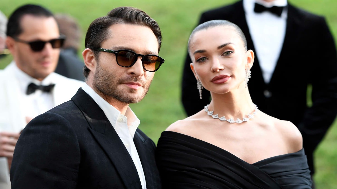 Ed Westwick and Amy Jackson via Getty Images Getty Images
