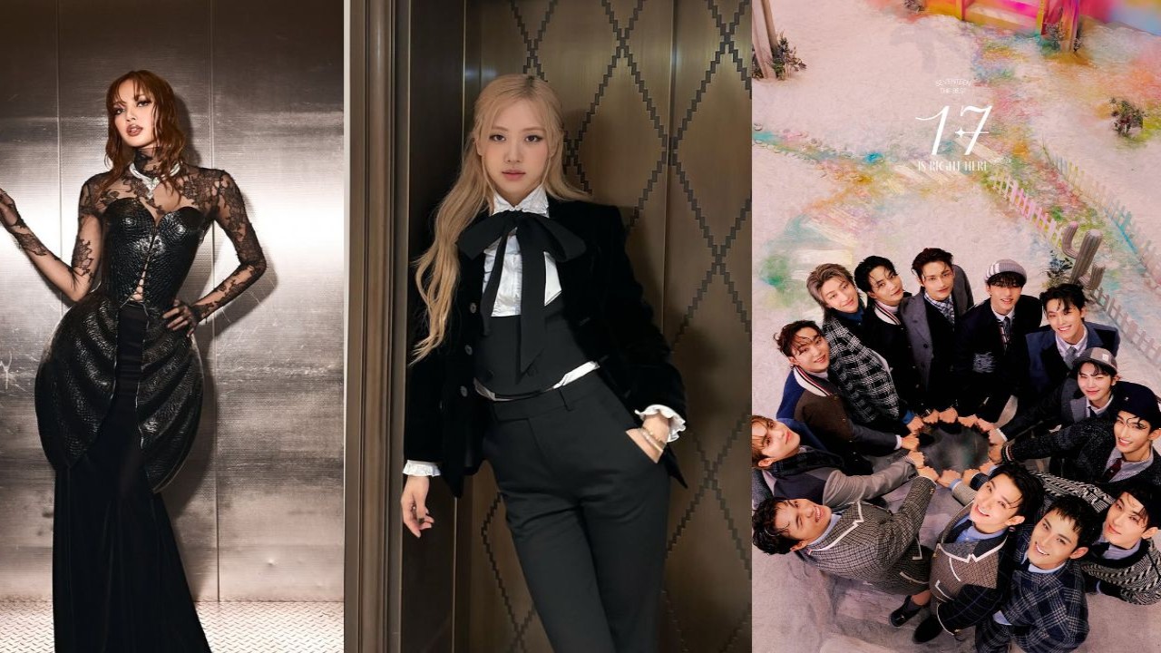 BLACKPINK Lisa (L) Rosé (M ) and SEVENTEEN (R): Credits Lisa, Rosé and SEVENTEEN's Instagram BLACKPINK Lisa (L) Rosé (M ) and SEVENTEEN (R): Credits Lisa, Rosé and SEVENTEEN's Instagram
