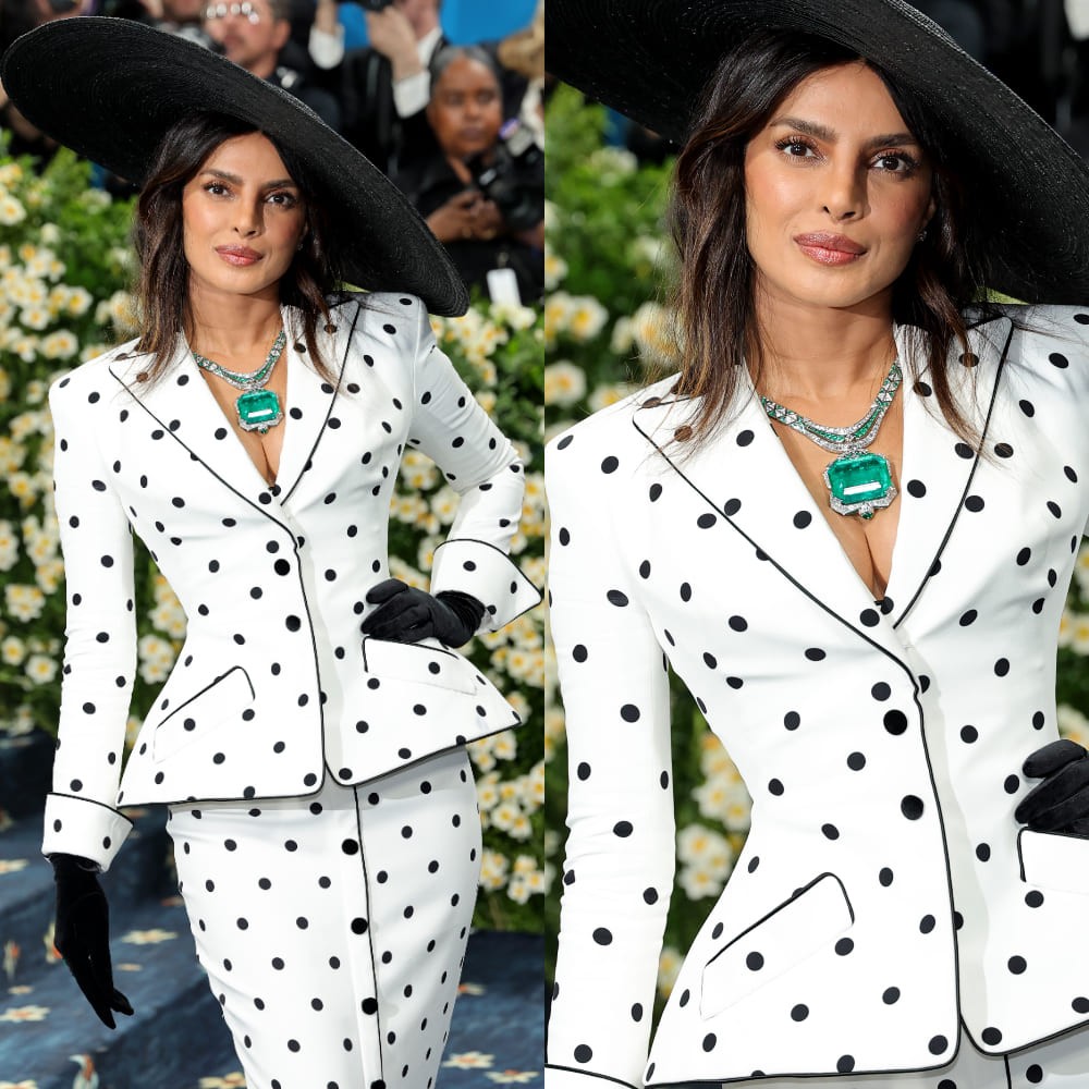 Met Gala 2025: Priyanka Chopra is a big hat girl as she walks wearing polka dot Balmain outfit with Nick Jonas