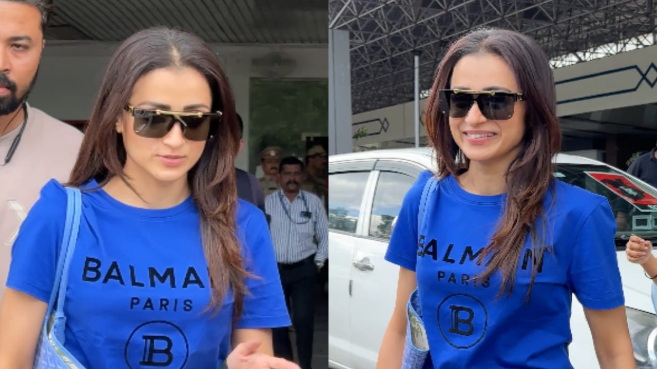 Trisha Krishnan travels in style for Thug Life promotions in Hyderabad (PC: Kamlesh Nand) Trisha Krishnan travels in style for Thug Life promotions in Hyderabad