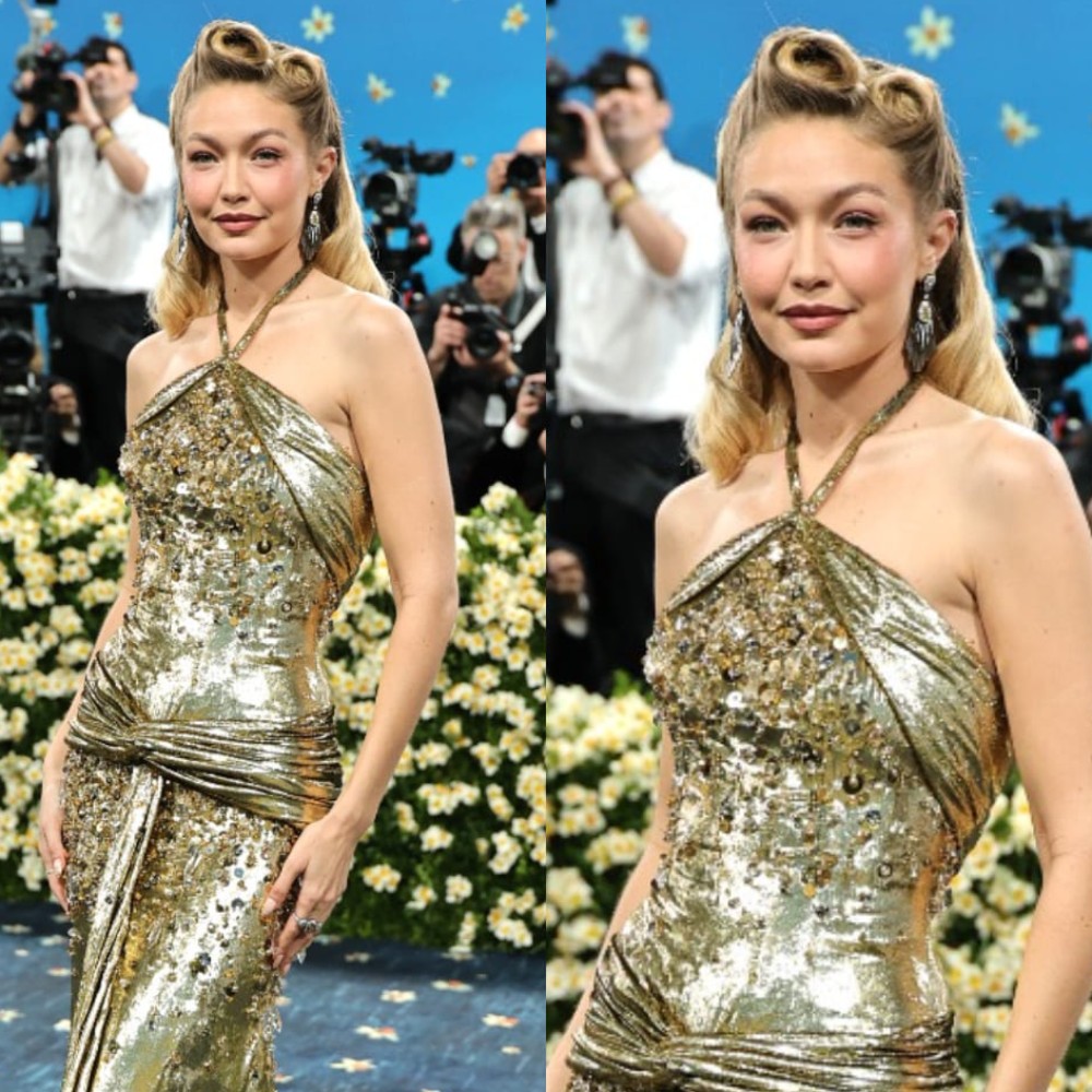 Met Gala 2025: Gigi Hadid opts for victory roll hairstyle, looking vision in gold with custom Miu Miu outfit