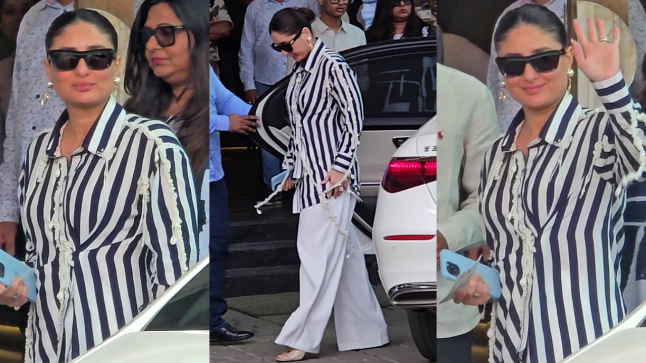 Kareena Kapoor Khan’s black and white airport look is masterclass in effortless styling with unexpected detail. PC: Varinder Kareena Kapoor Khan