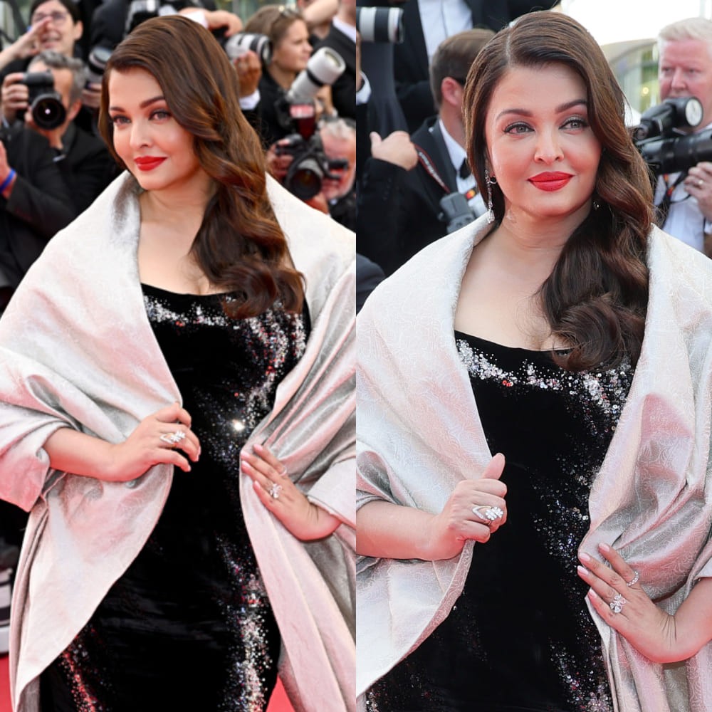 Cannes Film Festival 2025: Aishwarya Rai Bachchan looks regal in her second look wearing Gaurav Gupta velvet gown and shawl