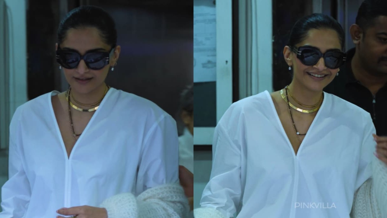 Sonam Kapoor wears mangalsutra with white cotton outfit and Dior bag worth Rs 3,60,000 on anniversary date with Anand Ahuja. PC: APH Images Sonam Kapoor