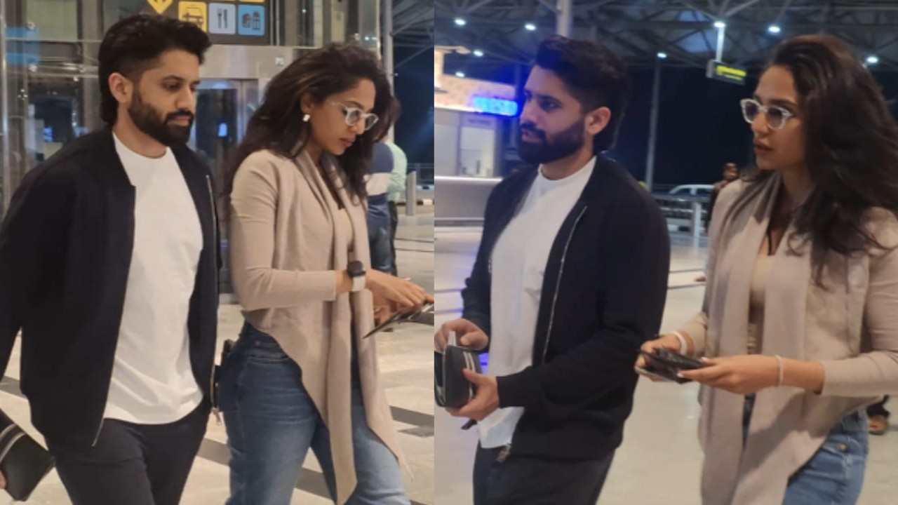 WATCH: Naga Chaitanya and Sobhita Dhulipala clicked sporting laidback look at Hyderabad airport (PC: Kamlesh Nand) Kamlesh Nand