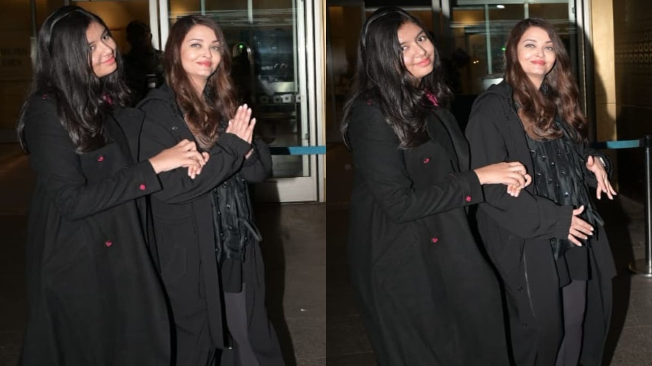 Aishwarya Rai Bachchan and Aaradhya serve mother-daughter goals as they twin in black outfits at Mumbai airport (PC: Viral Bhayani) Aishwarya Rai Bachchan and Aaradhya