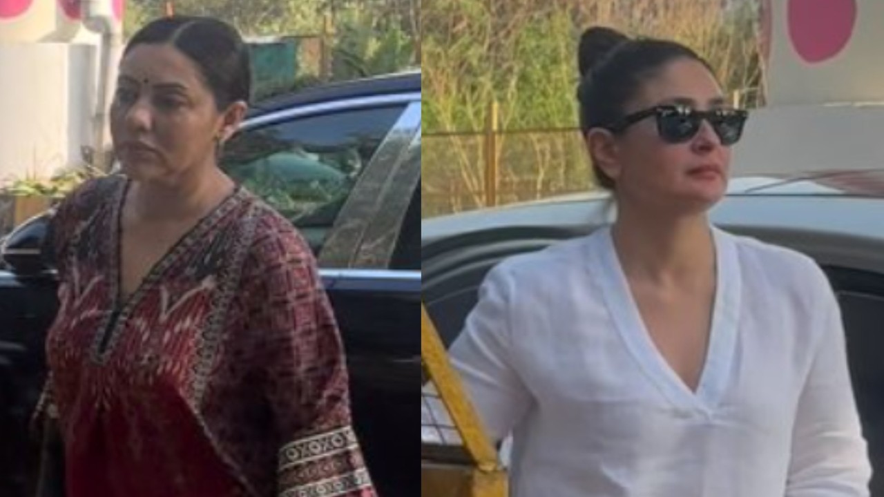 Picture Credit: Pinkvilla Shah Rukh Khan’s wife Gauri Khan along with daughter Suhana, sisters Kareena and Karisma Kapoor support Nirmal Kapoor’s grieving family