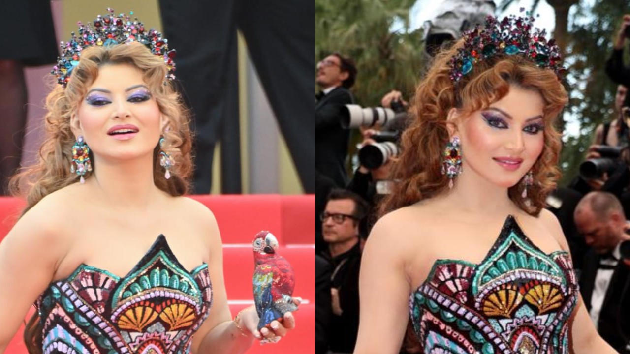 Cannes Film Festival 2025: Urvashi Rautela carries Rs 4,67,895 parrot clutch bag to red carpet (PC: Getty Images) Urvashi Rautela