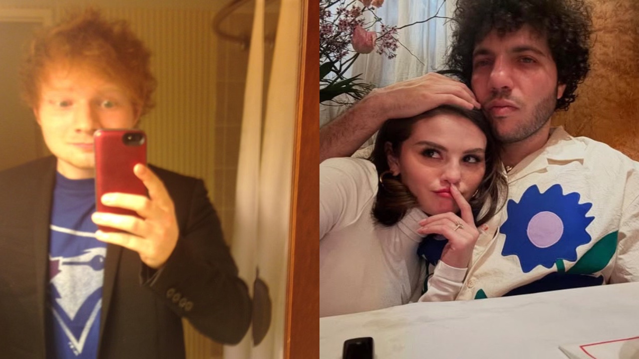 Ed Sheeran, Selena Gomez and Benny Blanco (via Instagram) Ed Sheeran, Selena Gomez and Benny Blanco (via Instagram)