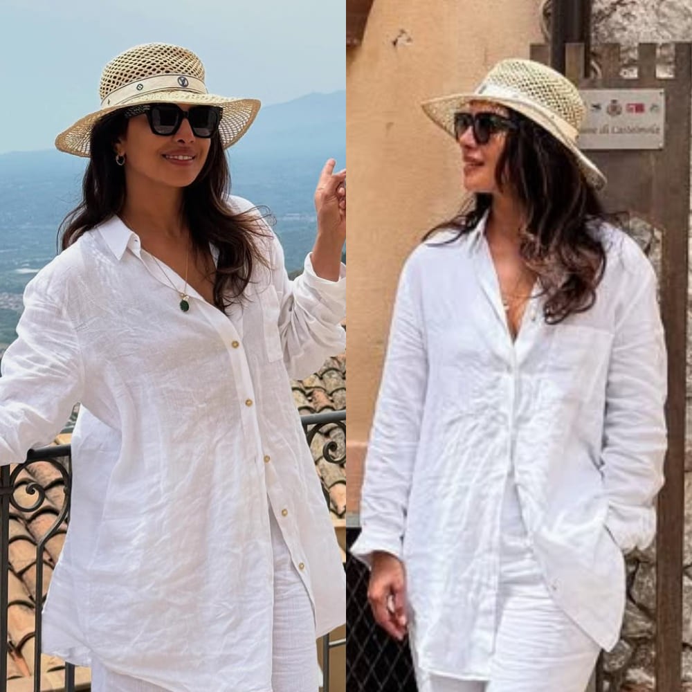 Priyanka Chopra chooses all-white for her bright summer vacation with hat and sunglasses