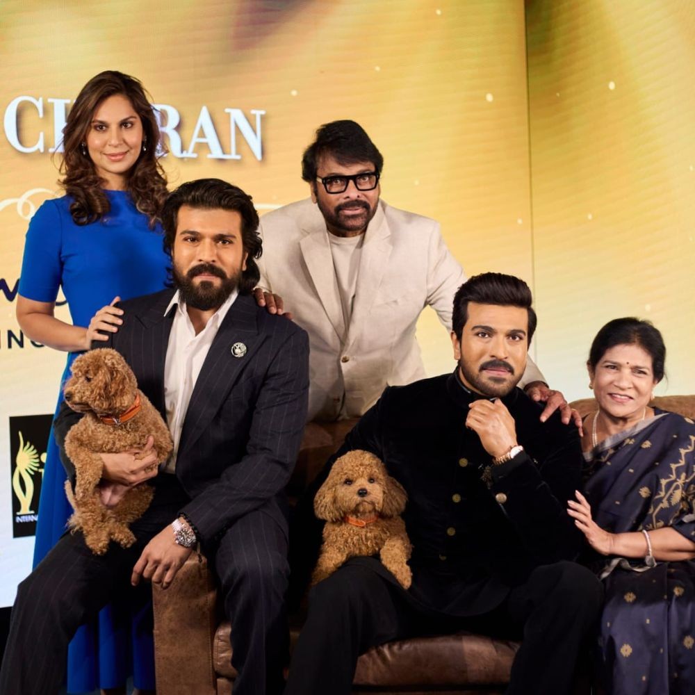 Viral Photo: Ram Charan and pet dog Rhyme get their wax statue at Madame Tussauds; Upasana and Chiranjeevi pose