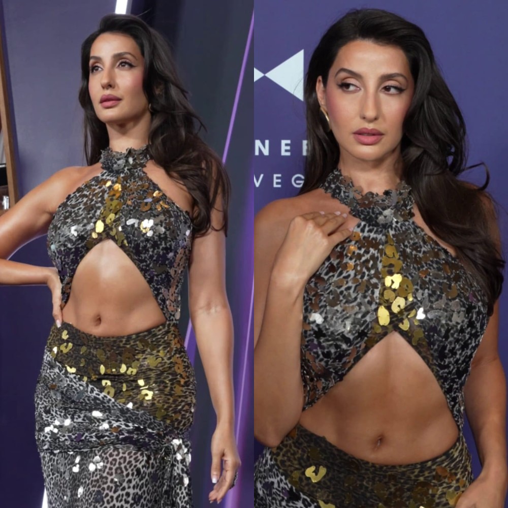 Nora Fatehi is too hot to handle in Tom Ford Leopard print gown bedazzled with sequins