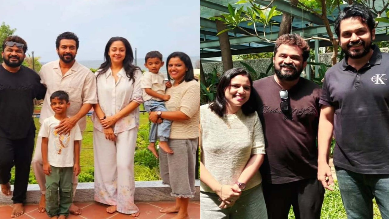 PICS: Suriya, Jyotika, Karthi celebrate success of Mohanlal's Thudarum at home with director Tharun Moorthy and family (PC: Tharun Moorthy Instagram) Tharun Moorthy Instagram