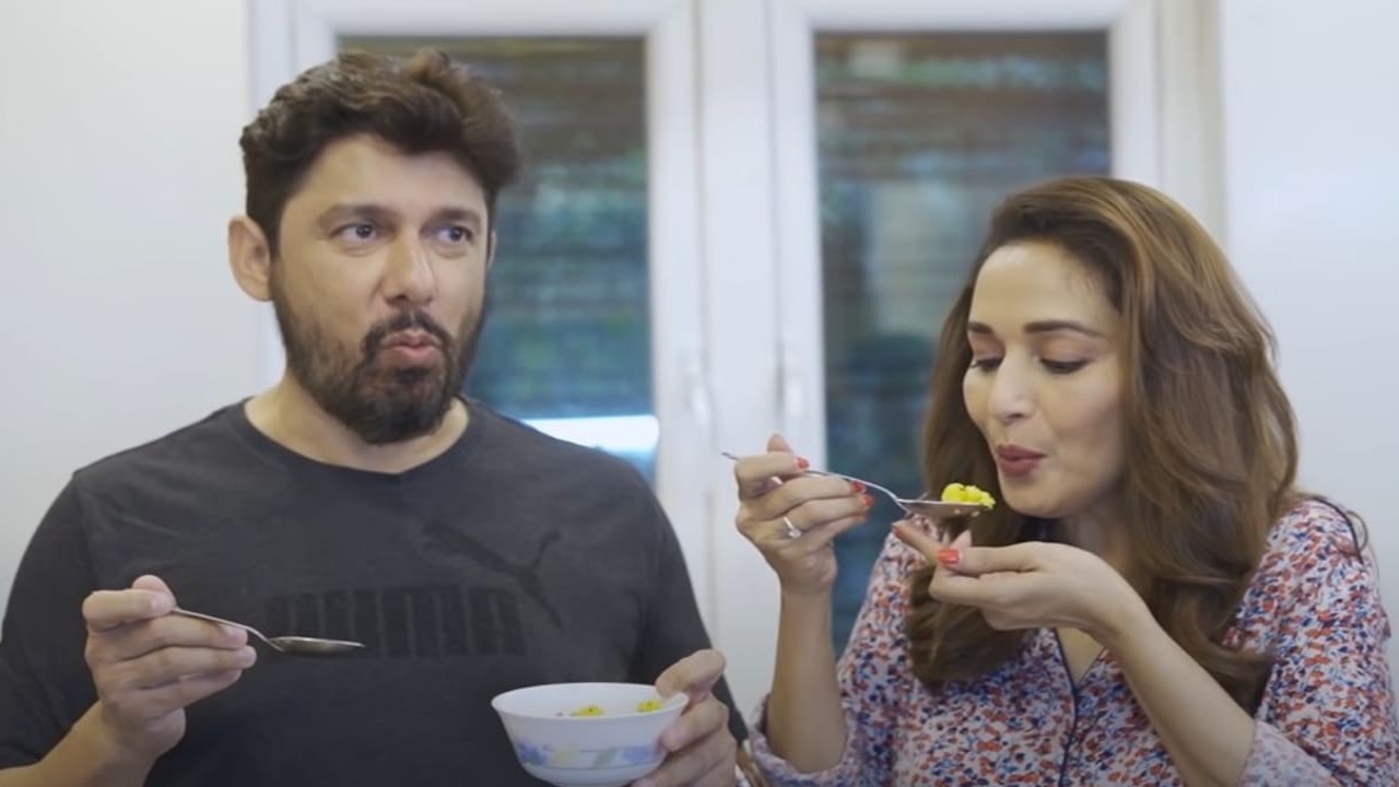 Madhuri Dixit’s authentic Maharashtrian Kanda Poha recipe; here’s how to make it for breakfast. PC: Madhuri Dixit Nene Youtube Madhuri Dixit Nene
