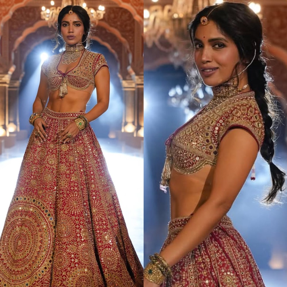 The Royals: Bhumi Pednekar wears 35-year-old mirror-work wedding lehenga by Abu Jani Sandeep Khosla