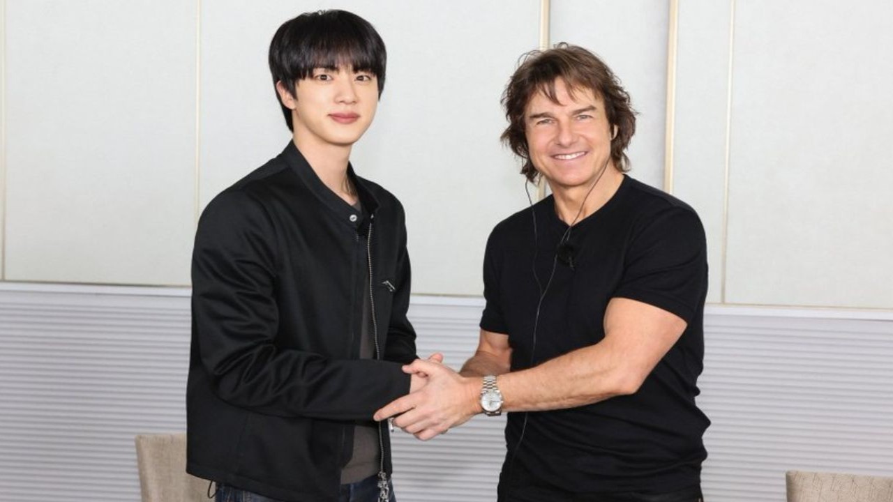 Jin and Tom Cruise: Courtesy of BTS Official Jin and Tom Cruise: Courtesy of BTS Official