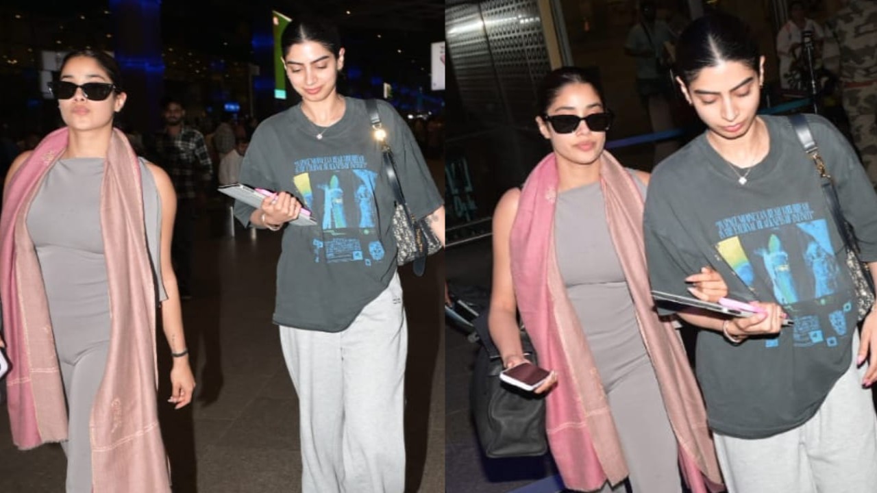 Sisters Janhvi Kapoor and Khushi Kapoor rock matching shoes with two differently styled airport looks (PC: Viral Bhayani) Janhvi Kapoor and Khushi Kapoor