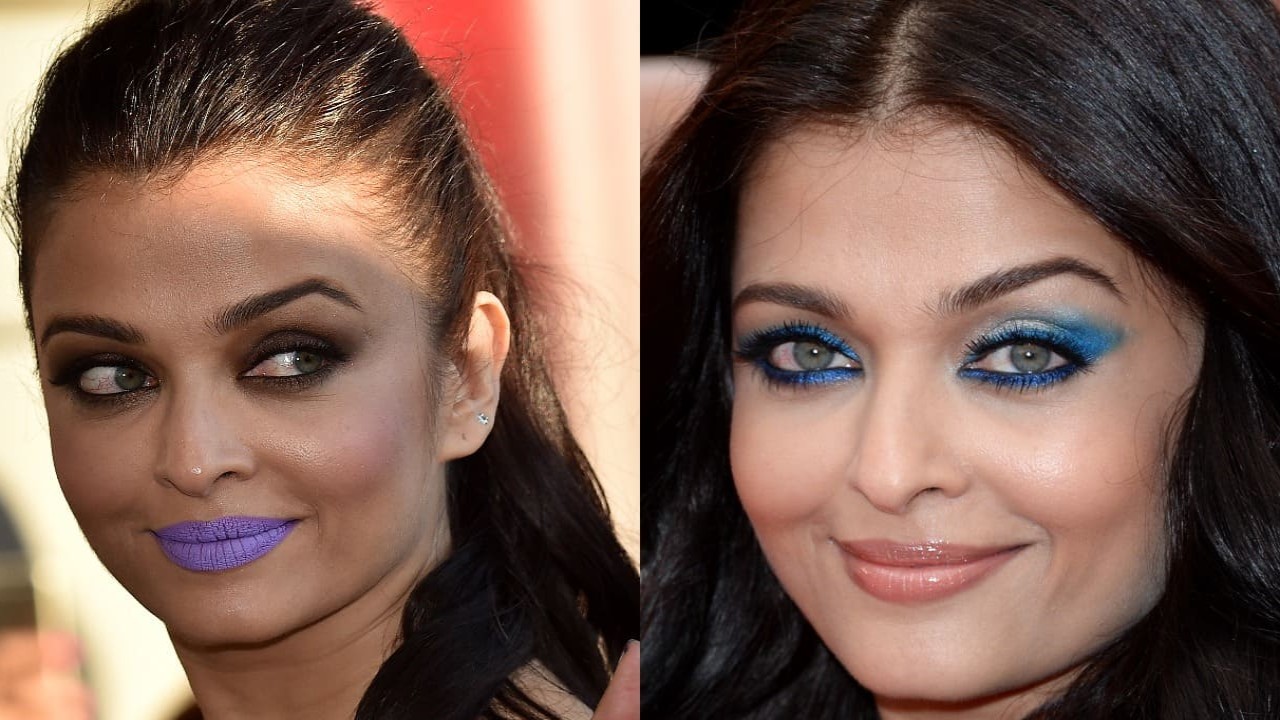 Aishwarya Rai Bachchan’s 4 boldest make-up looks from Cannes red carpet; purple lipstick tops. PC: Getty Images Aishwarya Rai Bachchan
