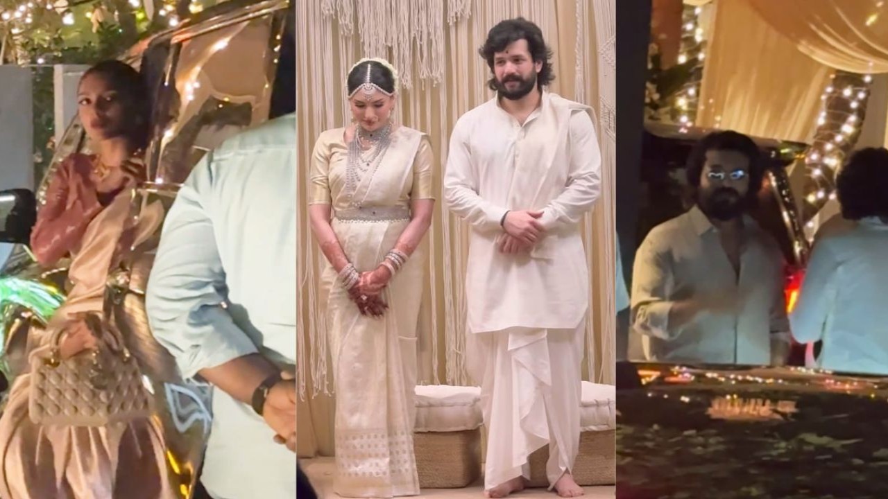 Ram Charan-Upasana hold hands at Akhil Akkineni’s baarat, Naga Chaitanya-Sobhita Dhulipala clicked arriving