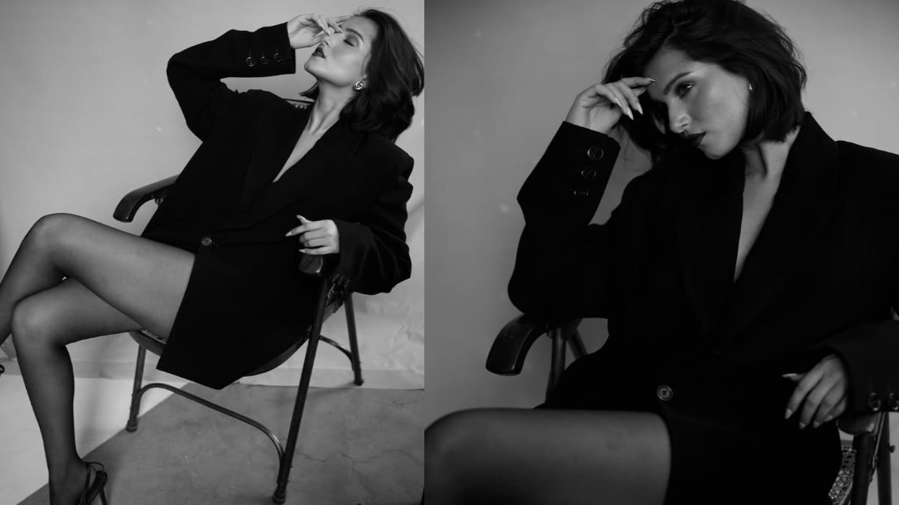 Tara Sutaria wears only blazer and no pants in latest look and it is serving HOT corporate energy. PC: Taras Taraporvala Tara Sutaria
