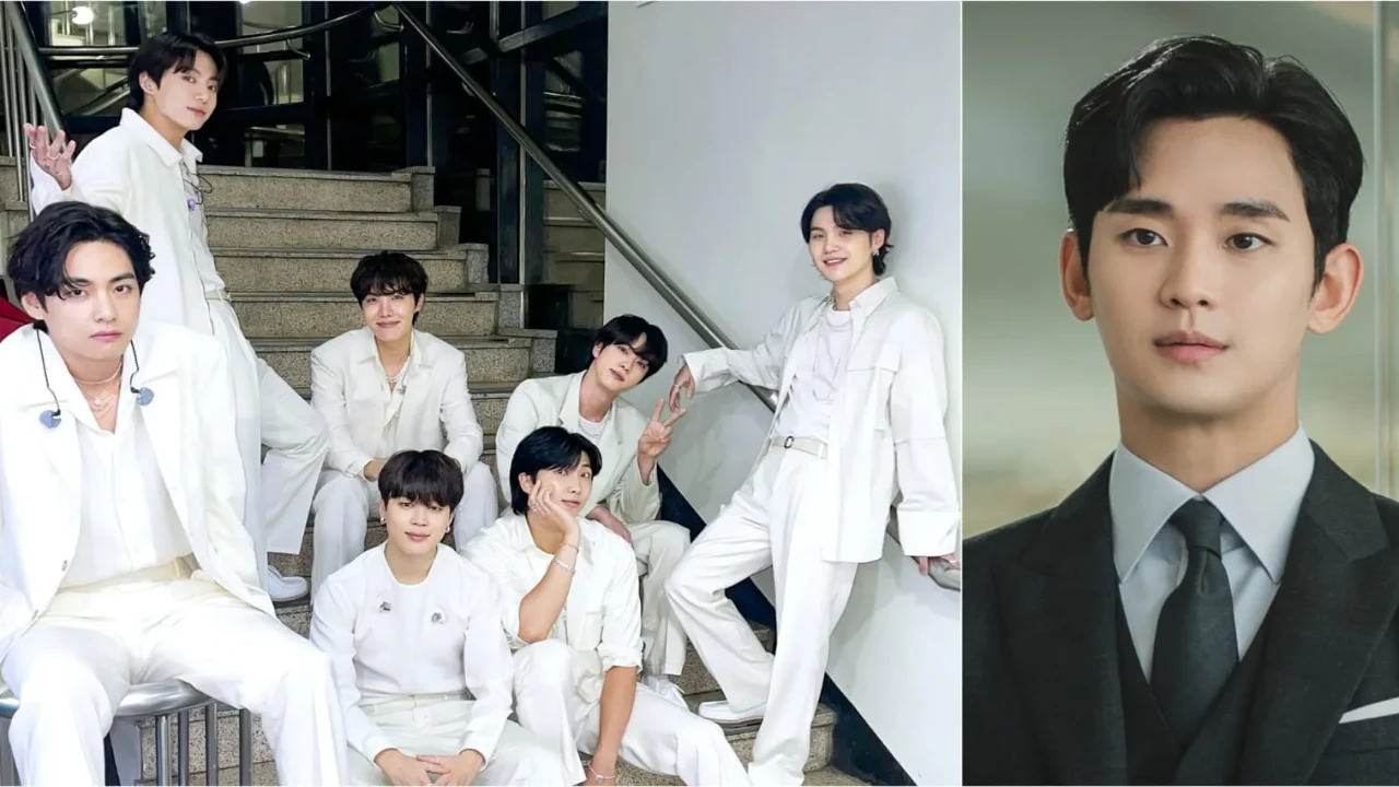 BTS, Kim Soo Hyun: Courtesy of BTS X, tvN BTS, Kim Soo Hyun: Courtesy of BTS X, tvN